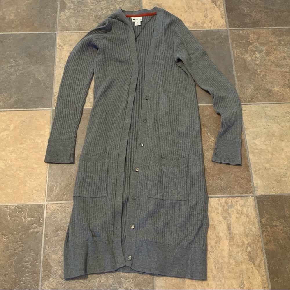 STYLUS GREY CARDIGAN WOMENS SIZE SMALL BUTTON UP